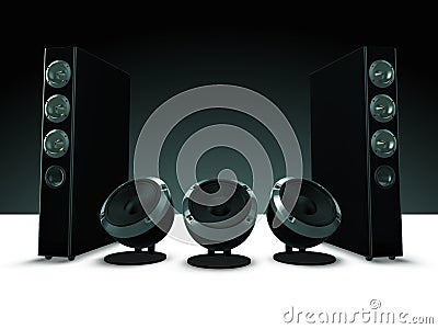 High definition audio speakers, music Stock Photo