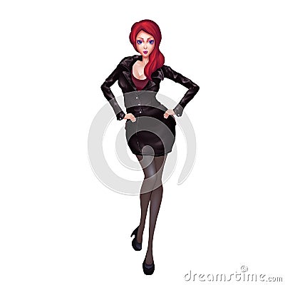 High Definition Illustration: / Seductive Business Woman / Teacher / Nurse. Stock Photo