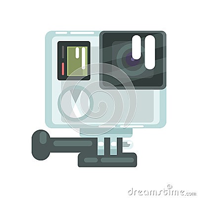 High definition photo video go camera pro action. Colorful cartoon vector Illustration Vector Illustration