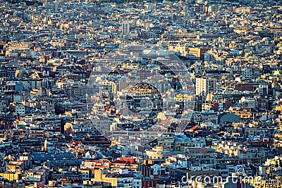 High density of houses seen from above Stock Photo