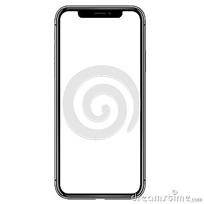 High detail phone front side vector drawing eps10 format isolated on white background Vector Illustration