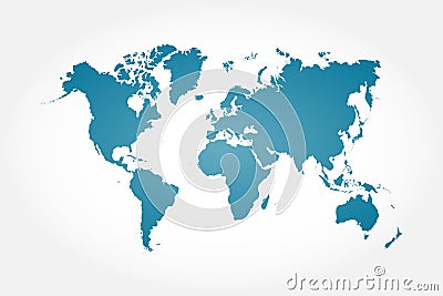 High detail world map . Vector Illustration