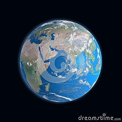 high detailed Earth map, africa, asia, Arabia Stock Photo