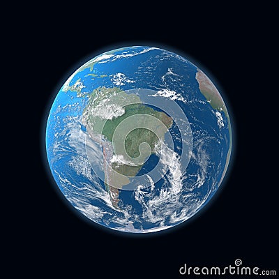 High detailed Earth map, South America Stock Photo