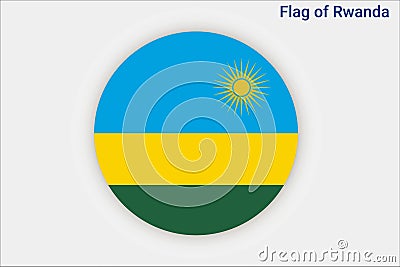 High detailed flag of Rwanda. National Rwanda flag. Africa. 3D illustration Vector Illustration