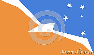 High detailed flag of Tierra del Fuego Province Argentina. National Tierra del Fuego Province Argentina flag. 3D illustration Stock Photo