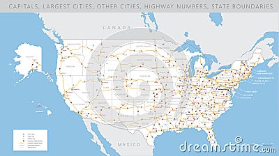 High detailed USA road map vector Vector Illustration