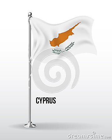 High detailed vector flag of cyprus Vector Illustration