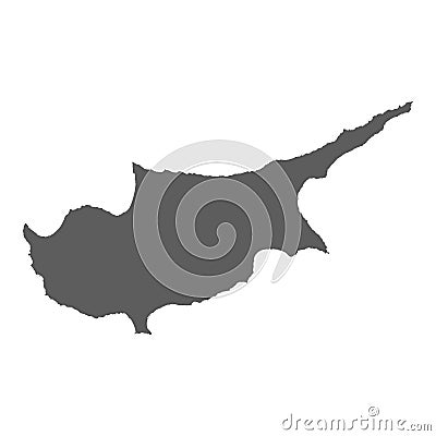 High detailed vector map of Cyprus on white background Stock Photo