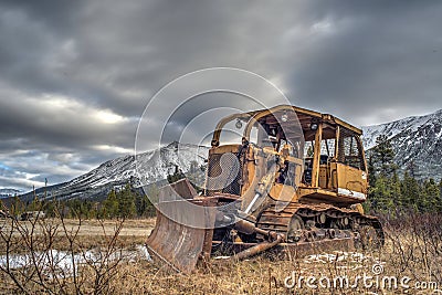 Abandoned Bulldozer Stock Photo