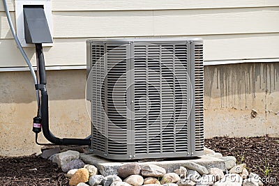 High efficiency modern AC-heater unit, energy save solution vertical Stock Photo