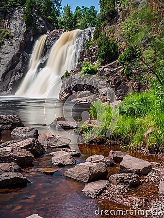 High Falls of Baptism River at Tettegouche State Park 5 Stock Photo