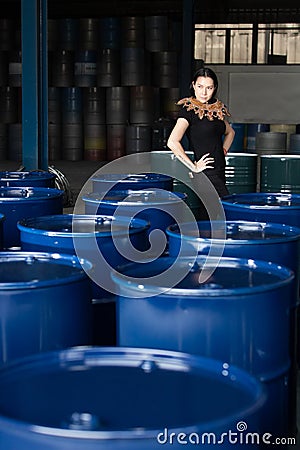 High Fashion Asian Model Woman wear Haute Counture Gown Stock Photo