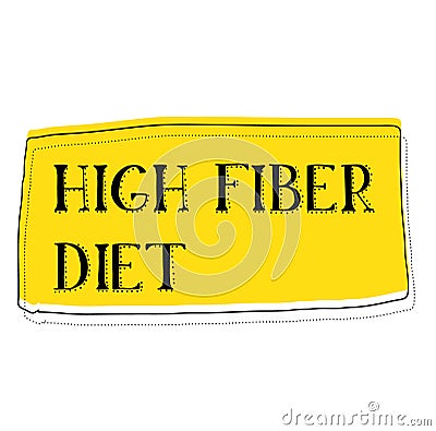 HIGH FIBER sign on white background Stock Photo