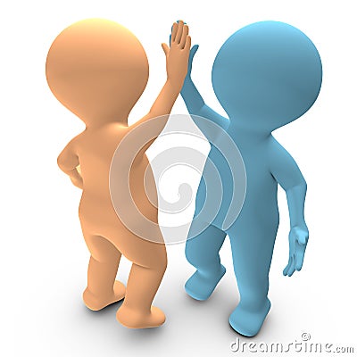 A high five between two persons that celebrate a success Stock Photo