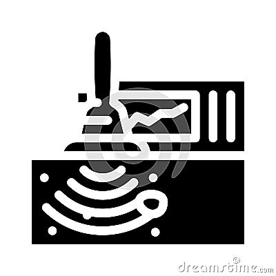 high frequency ultrasound glyph icon vector illustration Vector Illustration