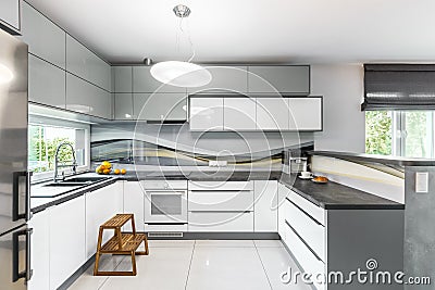 High gloss kitchen idea Stock Photo