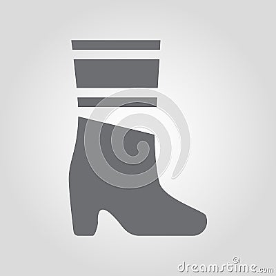 High heel knee high boots icon Vector Illustration