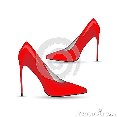 High heel red shoe icon on white background Cartoon Illustration