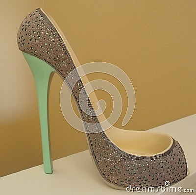 High Heel Shoe Wine Holder Stock Photo