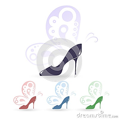 High heeled shoes icons Vector Illustration