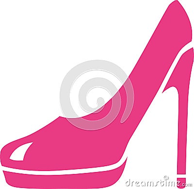 High heels with platform Vector Illustration