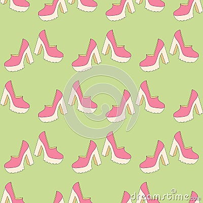 High heels seamless pattern Vector Illustration