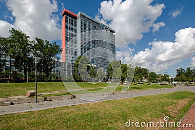 High iconic building of the Delft technical university, Netherlands. Editorial Stock Photo