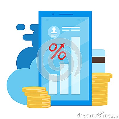 High interest rate loan, deposit flat vector illustration Vector Illustration