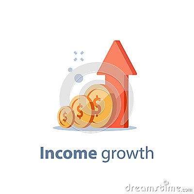 High interest rate, long term investing strategy, income growth, boost business revenue, fund raising, pension savings, more money Vector Illustration