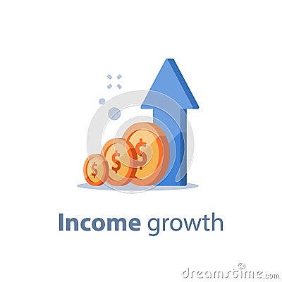 High interest rate, long term investing strategy, income growth, boost business revenue, fund raising, pension savings, more money Vector Illustration