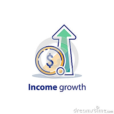 High interest rate, long term investing strategy, income growth, boost business revenue, fund raising, pension savings, more money Vector Illustration