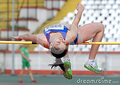 High Jump Woman Athlete Editorial Stock Photo