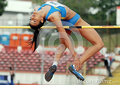 High Jump Woman Athlete Editorial Stock Photo