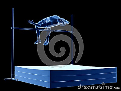 a high jumper Cartoon Illustration