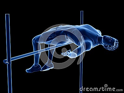 A high jumper Cartoon Illustration