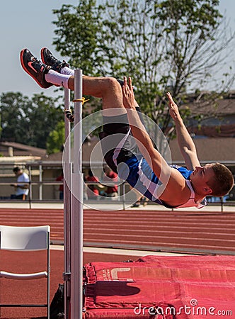 High Jumper Makes it Good Editorial Stock Photo