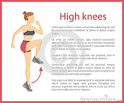 High Knees Poster Text Sample Vector Illustration Vector Illustration