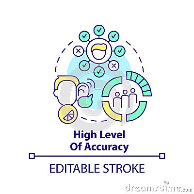 High level of accuracy concept icon Vector Illustration