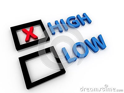 High and Low letters Cartoon Illustration