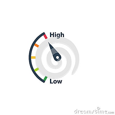 High low risk gauge icon Vector Illustration