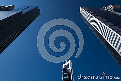 High luxury blue building skyscraper Stock Photo