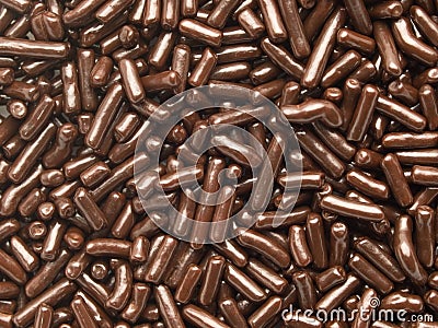 High magnification chocolate sprinkles. Stock Photo