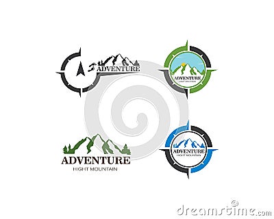 High Mountain icon Logo Template Vector Illustration