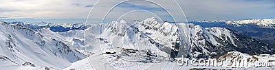 High mountain range with snow Stock Photo