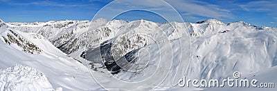 High mountain range with snow Stock Photo