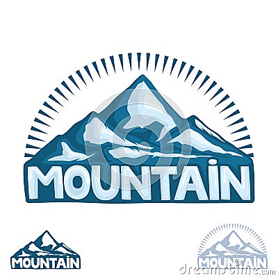 High mountain sign. Vector Illustration