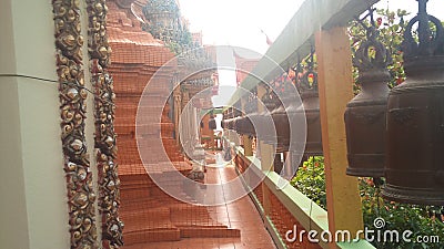 On the high mountain stands the Buddhist temple of the tiger cave Thailand Stock Photo