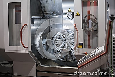 High-performance 5-axis CNC machining centre Stock Photo