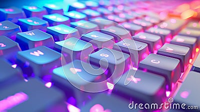 High Performance Gaming Keyboard with Customizable RGB Macro Keys Stock Photo